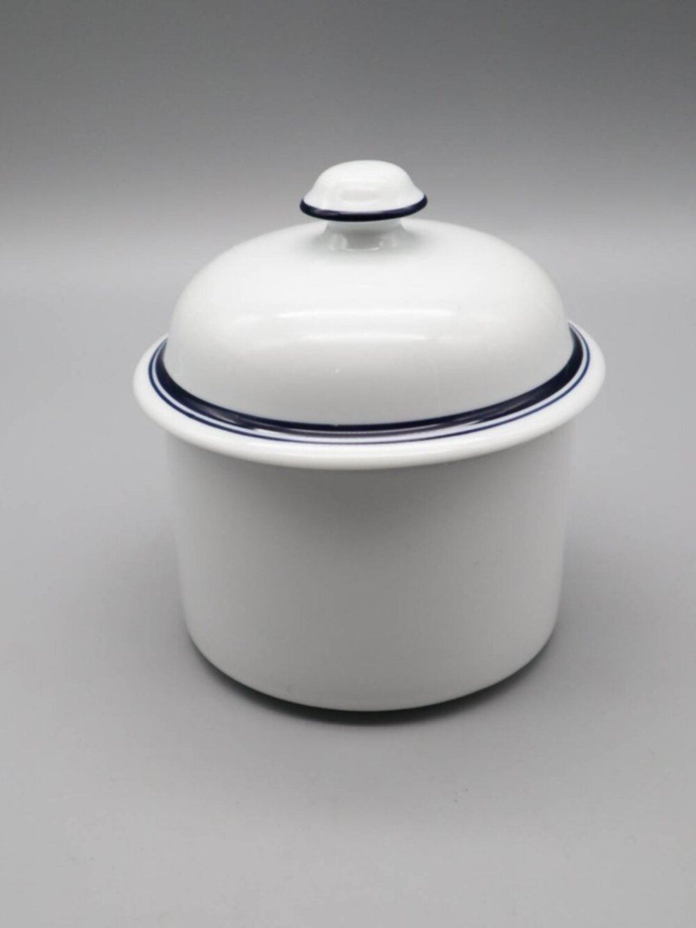Dansk Bistro Christianshavn Blue Sugar Bowl w/ Lid Navy & White Portugal Coastal
